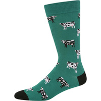 Bamboozld Mens Holy Cow Bamboo Socks (BBS22HOLYCOWR) Green 7-11
