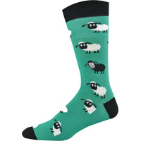 Bamboozld Mens Sheep Bamboo Socks (BBS17SHEEPR) Green/Black 7-11
