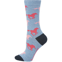 Bamboozld Womens Equestrian Bamboo Socks (BBW20EQUESTRIANW) Blue 2-8