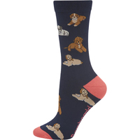 Bamboozld Womens Cavoodles Bamboo Socks (BBS21CAVOODLESW) Navy 2-8