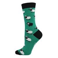 Bamboozld Womens Sheep Bamboo Socks (BBS17SHEEPW) Green 2-8