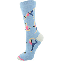 Bamboozld Womens Yoga Bamboo Socks (BBS19YOGAW) Blue 2-8 [SD]
