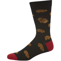 Bamboozld Mens Wally Wombat Bamboo Socks (BBS21WALLYR) Black 7-11