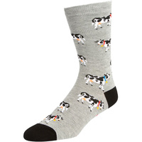 Bamboozld Mens Daisy Cow Bamboo Socks (BBW18COWR) Grey 7-11