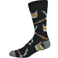 Bamboozld Mens Whiskey Glass Bamboo Socks (C-BBW19WHISKEYK) Black 11-14 [SD]