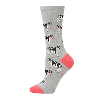 Bamboozld Womens Jezebel Cow Bamboo Socks (BBW20JEZABELW) Grey 2-8