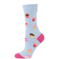 Bamboozld Socks Womens Cupcakes Bamboo Socks (BBS23CUPCAKESW) Blue 2-8 [SD]