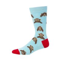 Bamboozld Socks Mens Monkey Business Bamboo Socks (BBW21MONKEYBUSR) Sky 7-11