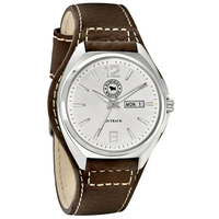 Ringers Western Mens Leather Band Watch (RW-WW01SWT) Silver/White [GD]