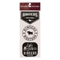 Ringers Western RW Logo Sticker 3 Pack (723024RW) Multi