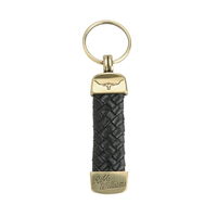 R.M.Williams Plaited Key Ring Brass Fitting (CG962.02) Black