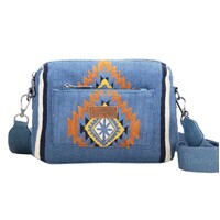 Wrangler Southwestern Maya Aztec Crossbody Bag (X5W2993BAG) Blue [SD]